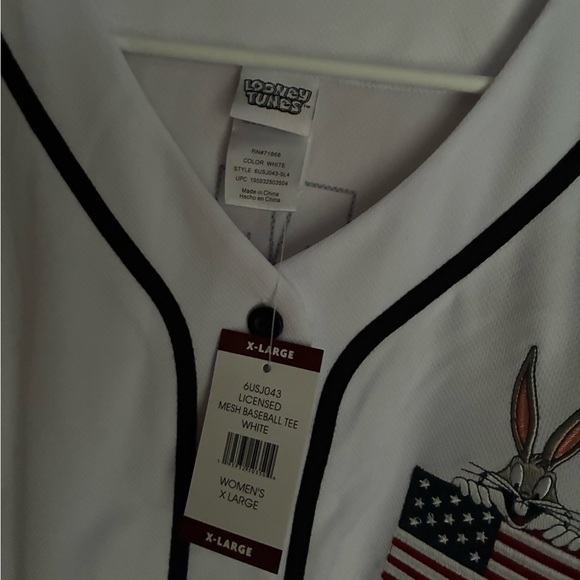 White Bugs Bunny Olympic Womens Jersey NWT size XL - Picture 3 of 5